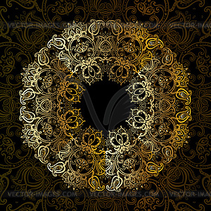 Gold mandala - color vector clipart