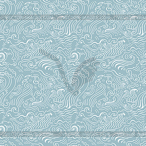 Sea waves. Seamless background - vector clipart