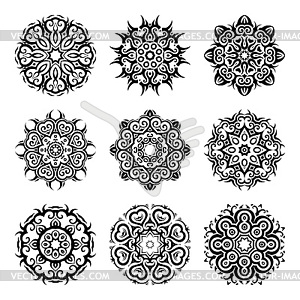 Установить шаблон Mandala.Vintage - векторное изображение клипарта