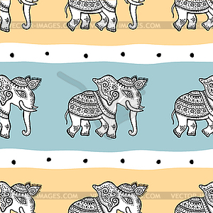 Elephants. Seamless pattern - vector image