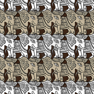 Elephants. Seamless pattern - vector clipart