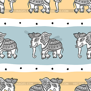 Elephants. Seamless pattern - vector image