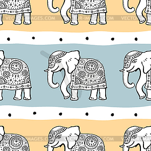 Elephants. Seamless pattern - vector clipart