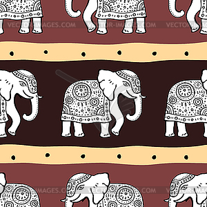 Elephants. Seamless pattern - vector clipart / vector image