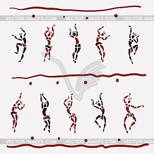 Figures of African dancers - vector image