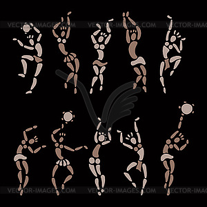 Figures of African dancers - vector clipart