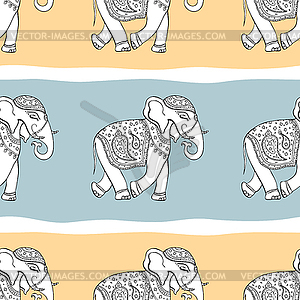 Elephants. Seamless pattern - vector image