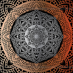 Silver mandala - vector image