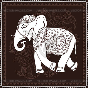 Elephant. Indian style. Decorative  - vector image