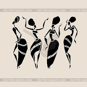 African silhouette set - royalty-free vector image