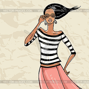 Beautiful Fashion woman - vector clip art