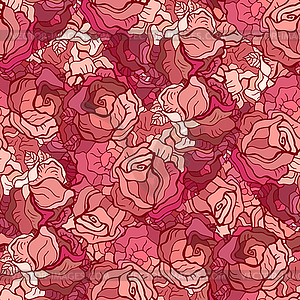 Seamless Roses Pattern - vector clipart