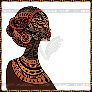 Profile of beautiful African woman - vector clip art