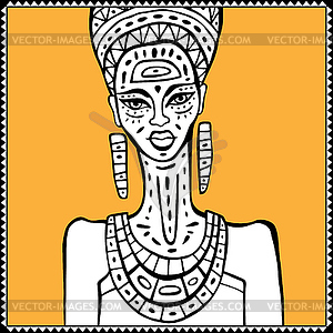 African woman Portrait - vector clipart / vector image