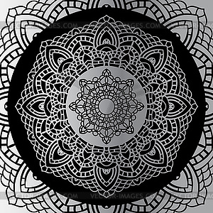 Silver mandala - vector image