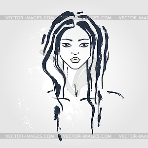 Beautiful Woman Portrait - vector clipart