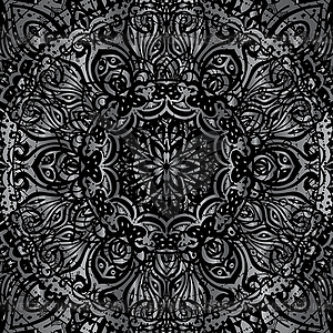 Silver mandala - vector image