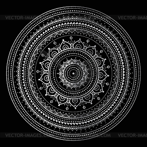 Silver mandala - vector image