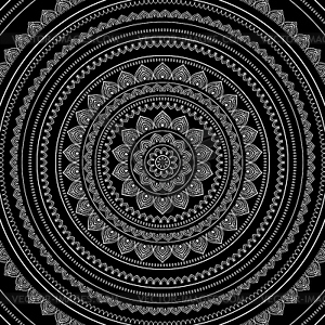 Silver mandala - vector image