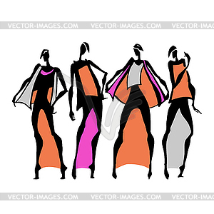 Beautiful Woman silhouette - vector image