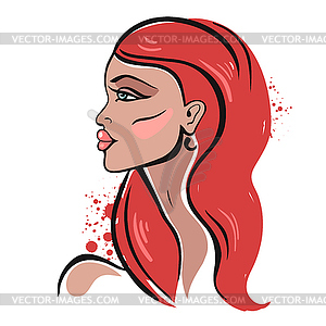 Beautiful Woman Portrait - vector clipart