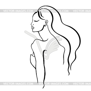 Beautiful Woman Portrait - vector clip art