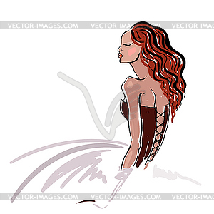 Beautiful Woman Portrait - vector EPS clipart