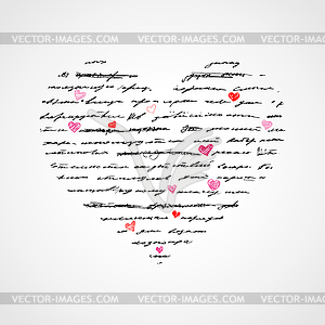 Heart of Handwriting text - vector clipart / vector image