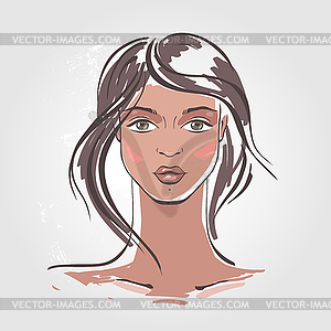 Beautiful Woman Portrait - vector clipart
