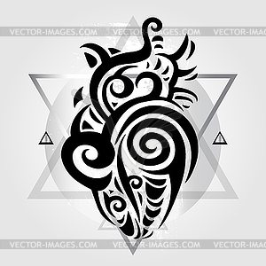 Heart. Tribal pattern - vector image