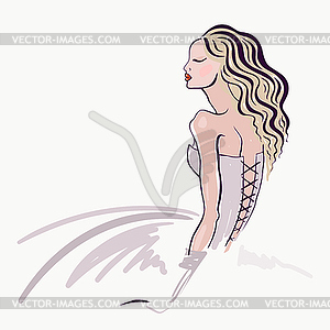 Beautiful Woman Portrait - vector image