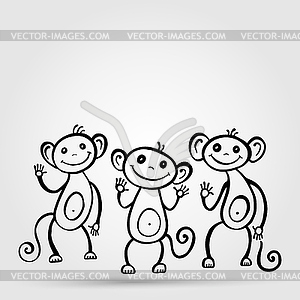 Chinese zodiac Monkey - vector clip art