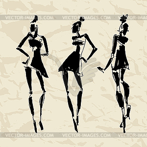 Beautiful Woman silhouette - vector clipart