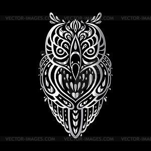 Owl. Tribal pattern - vector image