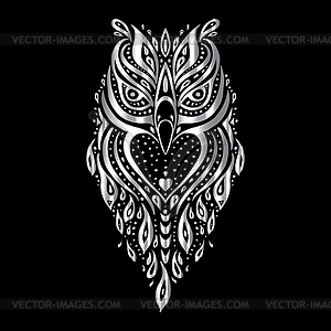 Owl. Tribal pattern - vector clipart