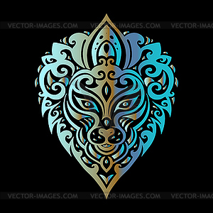 Lions head. Tribal pattern - vector clipart