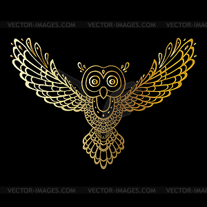 Owl. Tribal pattern - color vector clipart