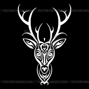 Deer head. Polynesian tattoo style - vector image