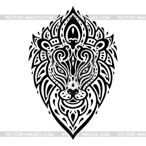 Lions head. Tribal pattern - vector image