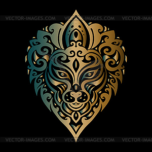 Lions head. Tribal pattern - vector clip art