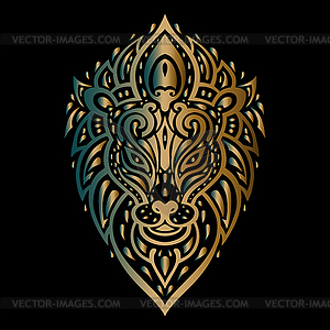 Lions head. Tribal pattern - vector clip art