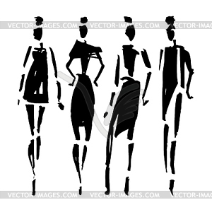 Beautiful Woman silhouette - vector clipart