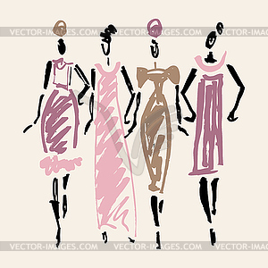 Beautiful Woman silhouette - vector clip art