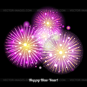 Festive Fireworks. Holidays Background - vector clipart