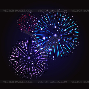 Festive Fireworks. Holidays Background - vector image