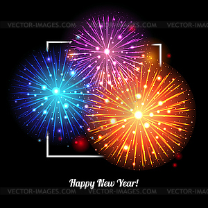 Festive Fireworks. Holidays Background - vector clipart