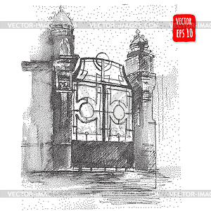 Vintage gate - vector clipart