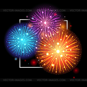 Festive Fireworks. Holidays Background - vector image