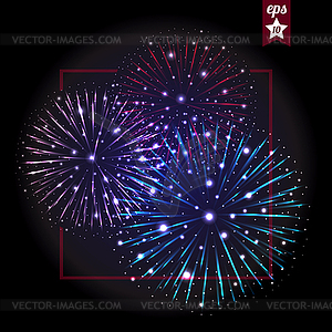 Festive Fireworks. Holidays Background - vector clipart