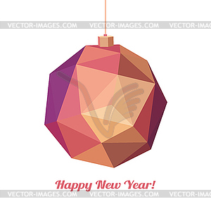 Geometric christmas ball. Holidays Background - vector image